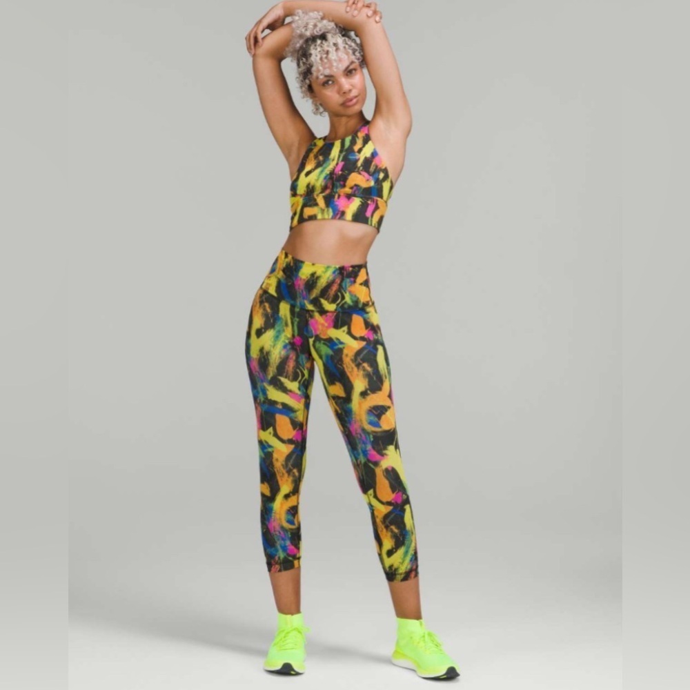 Lululemon Wunder Train High-Rise Crop 23" in Undertone Black Multi women’s 6 - Picture 4 of 9